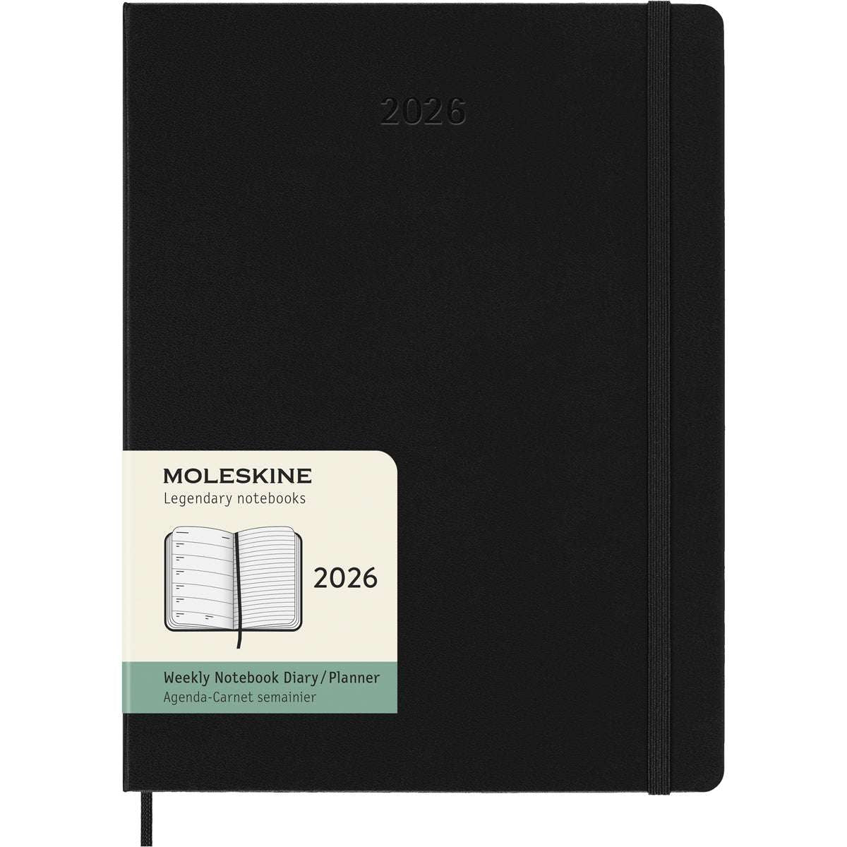 Moleskine Diary 12 Month Weekly + Notes HC XL Black 2026